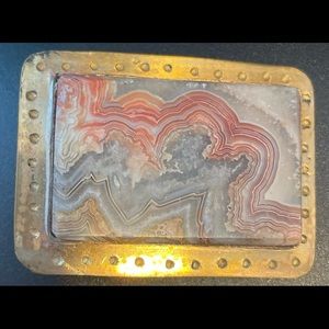 Vintage 1980’s Marble belt buckle, one of a kind hand made